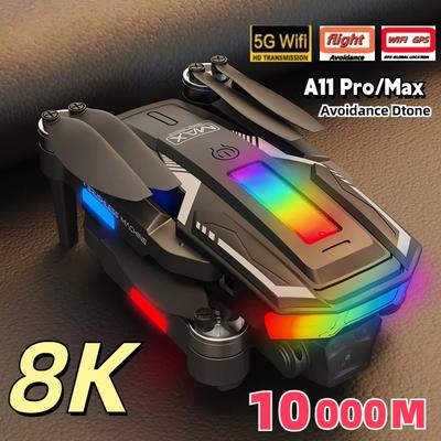 Nový A11 Max Drone 8k ESC Dual HD Letecký snímek WIFI FPV Všestranné vyhýbání se překážkám Bezkomutátorový motor Polohovací čtyřrotorový RC vrtulník