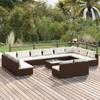 Day & Night - Day & Night Garden Furniture Set 13 Pcs Cushions Poly Rattan Brown