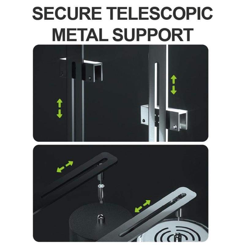 Supporto Leggero in Lega di Alluminio per Acquari Luce Altezza Personalizzabile Impermeabile Accessorio di Supporto per Illuminazione Acquari 2pz
