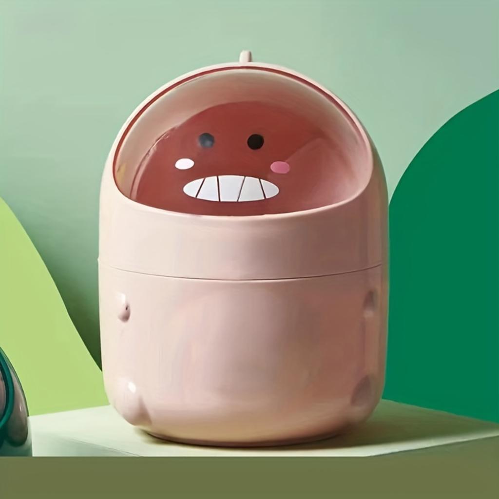 Stolní odpadkový koš, Roztomilý dinosauří malý odpadkový koš, Mini odpadkový koš s víkem do obývacího pokoje na konferenční stolek, na kancelářský stůl