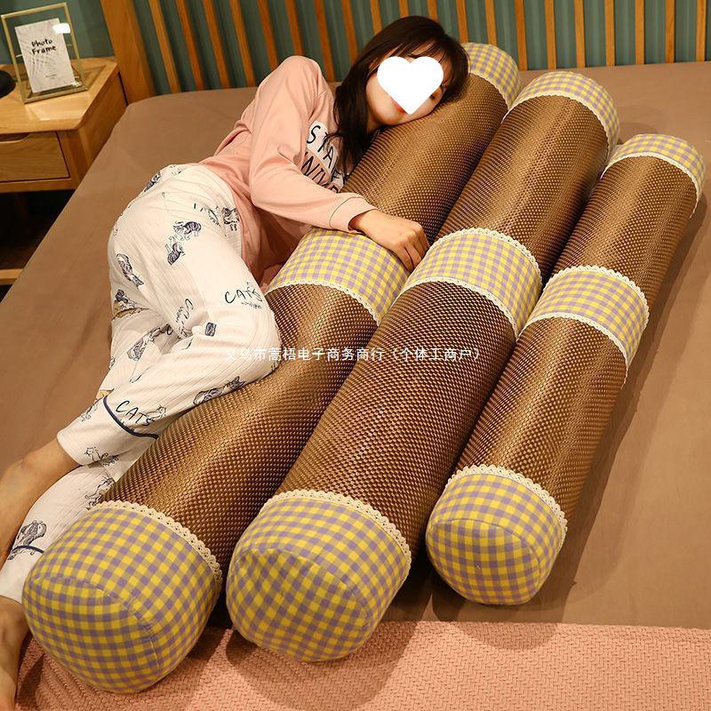 Breathable Linen Cylindrical Cooling Pillow for Girls' Bedroom