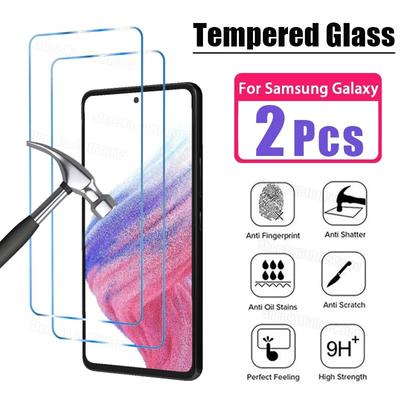 2PCS Tempered Glass for Samsung A54 A34 A24 A14 A12 A13 A52 A51 A71 A72 A22 A32 Protective Glass for Samsung S24 S23 S22 Plus