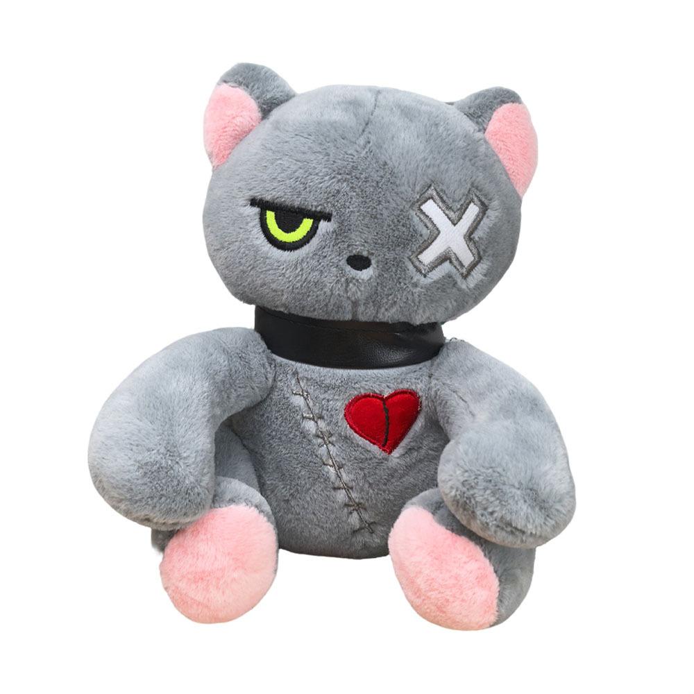 Gotischer Darkpunk Stil Dunkles Thema Stimmung Katze Plüschtier Weiches Kissen Cartoon Kätzchen Kuscheltier Halloween Geschenke