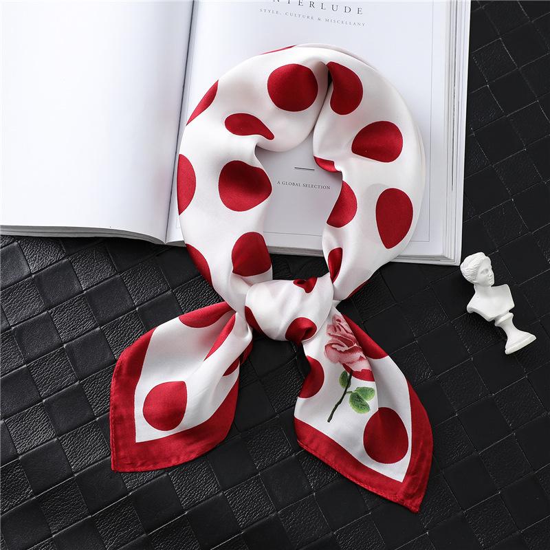 Spring and Summer New Satin Small Square Scarf Printed Scarf Scarf Women's Fashion Silk Scarf