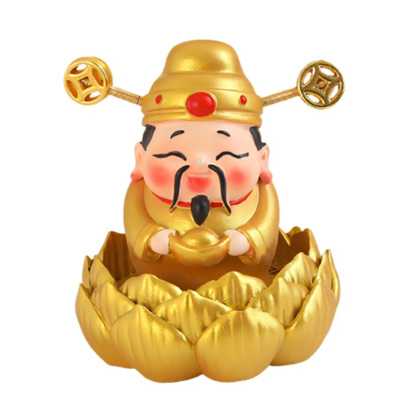 God of Wealth Figurines Resins Cai Shen Statues God of Fortune Caishen Sculptures Fengshui Ornament Home Office Decors