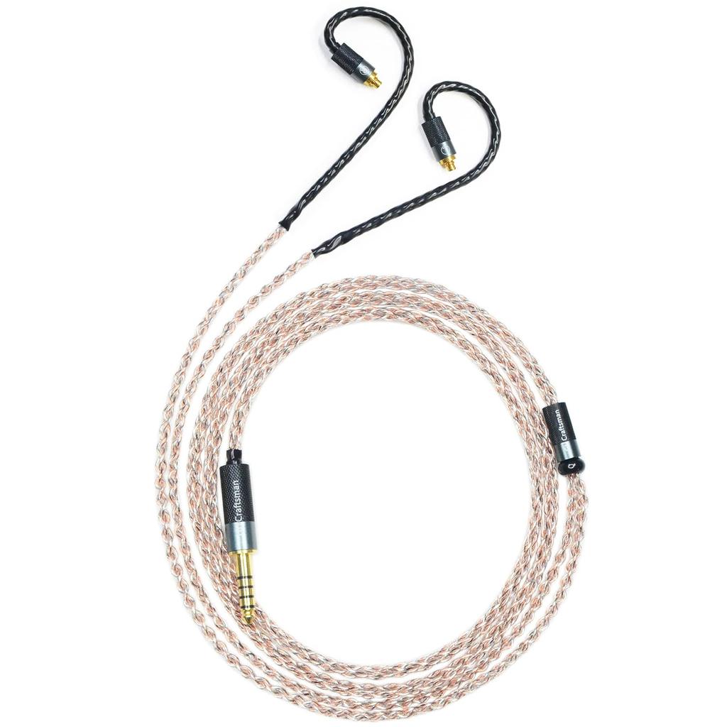 GUCraftsman 5N OFC Copper Graphene Mixed Braid MMCX Sennheiser IE200 IE300 IE600 IE900 Headphone Replacement Cable + (3.5mm)