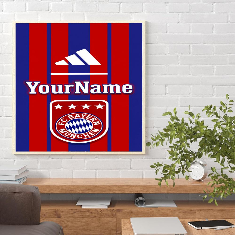 Bayern Munich Customize Your Name Diamond Painting Round Diamond Diy Frameless Holiday Artwork Suitable For Home Office Wall Decoration