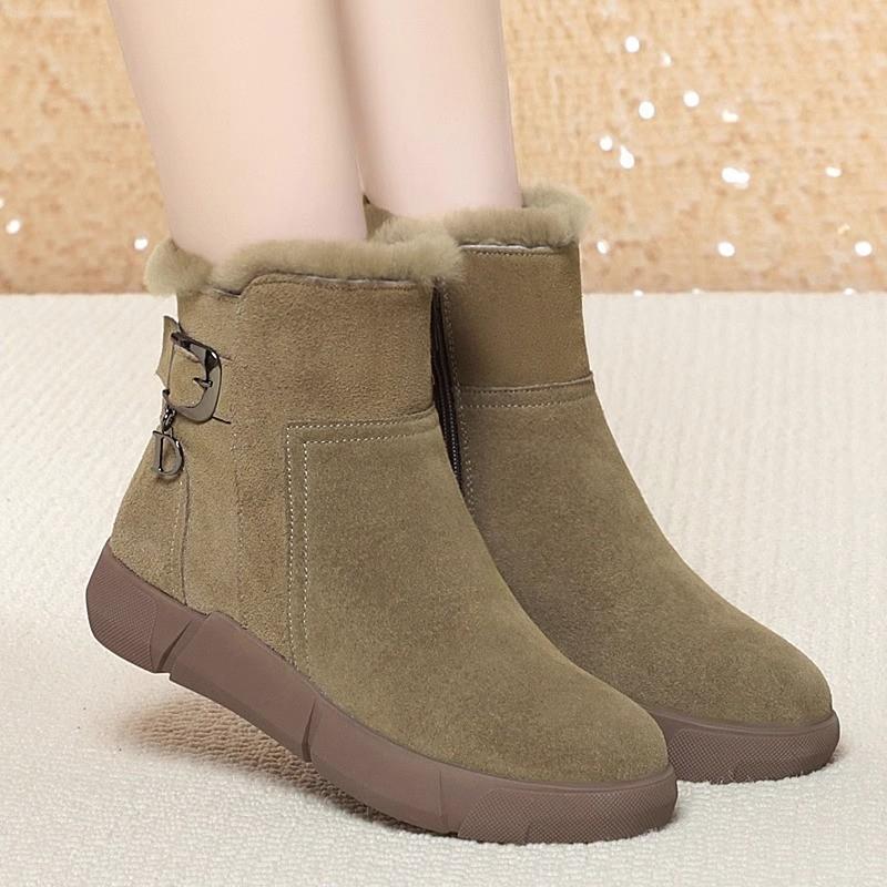 Autumn and winter new thick-soled heightening snow boots women's fur integrated thickened non-slip Northeast warm short boots