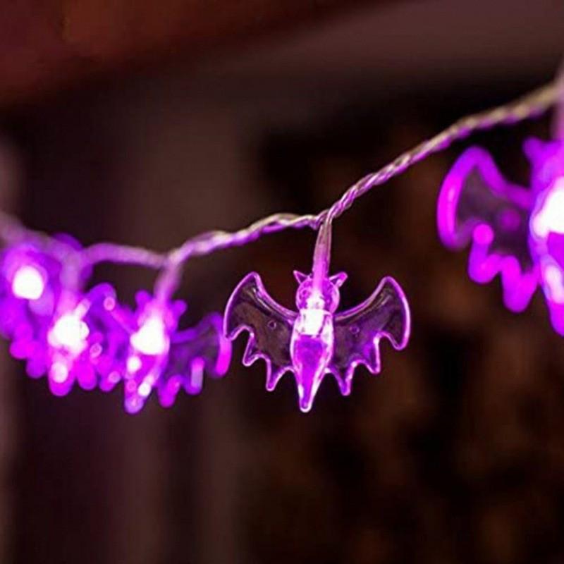 Colorful Halloween Pumpkin Bat Ghost String Lights for Spooky Decor