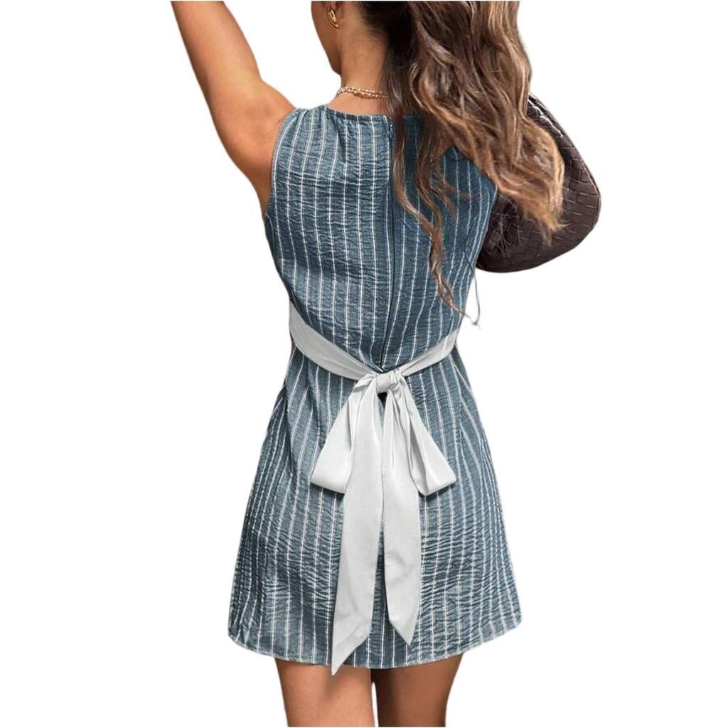 Lässiges und modisches gestreiftes Kleid für Damen