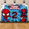 Bakgrunn med tegneserie-spiderman-tema med alderskoding barne gutt bursdagsfest dekorasjon førsteårsarrangement bakgrunnsrekvisitter
