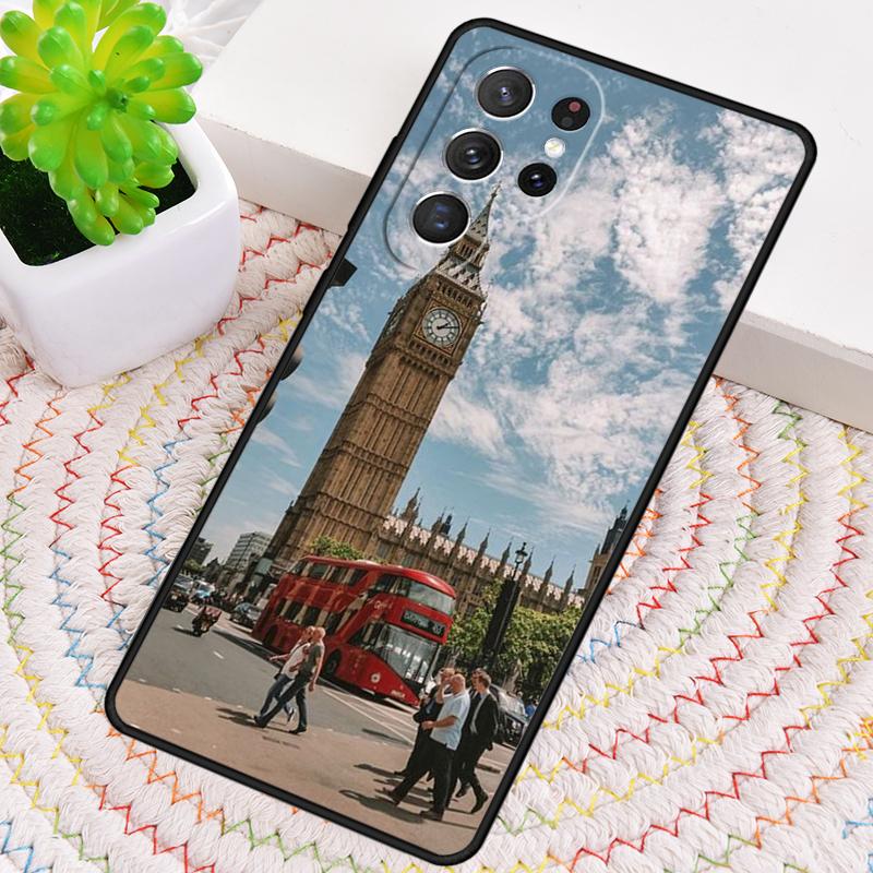 London Red Bus Big Ben print Silicone Phone Case For Samsung Galaxy note 10 pro S26 S25 S24 S23 S22 S21 Plus S25Ultra Capa Cover