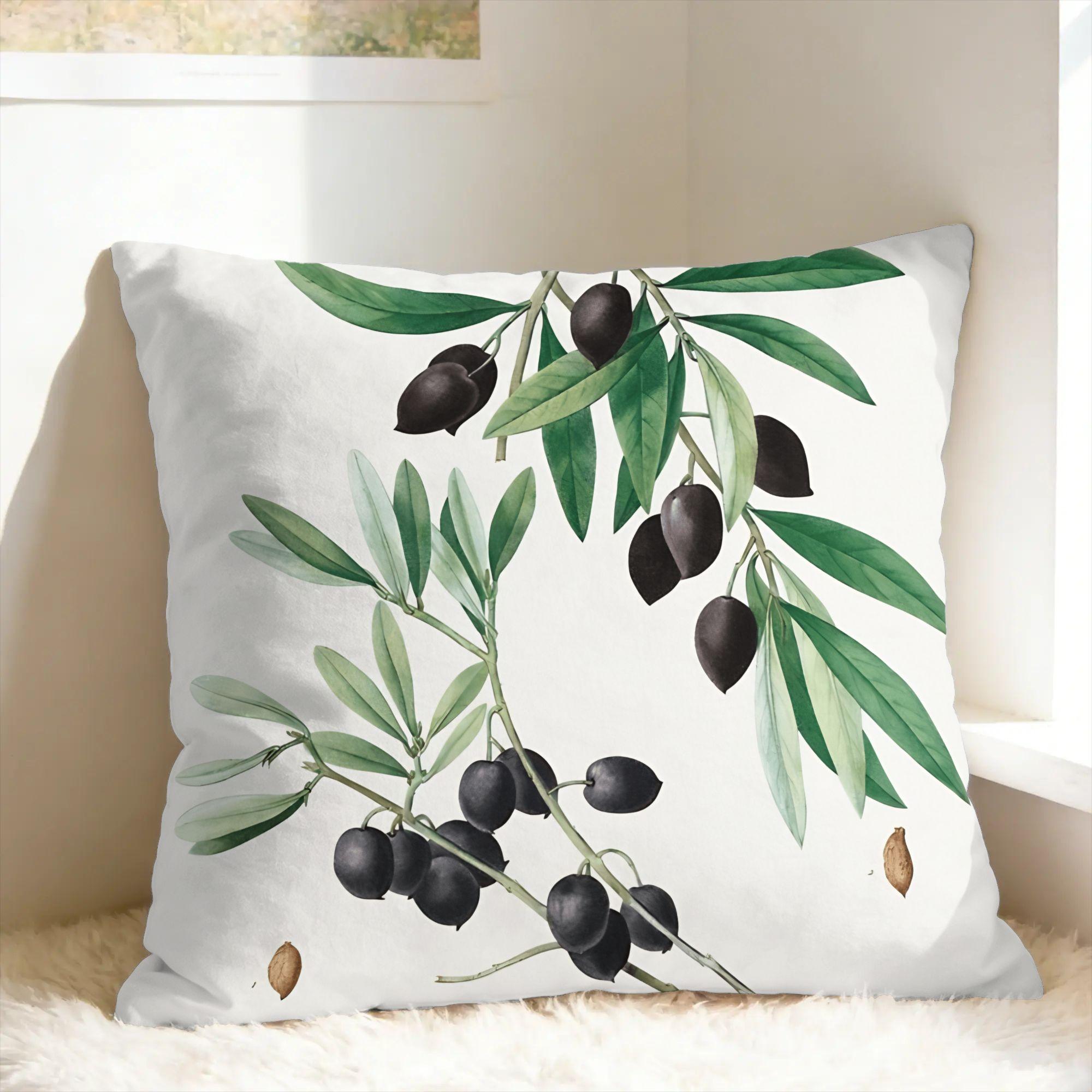 Olijftak Kussenhoes Vierkante Kussenhoes Nieuwigheid Kussenhoes Voor Bank Huisdecoratie 50x50cm