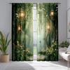 2 Pcs Psychedelic Forest Print Curtains,suitable for Bedroom,living Room Kitchen Decoration,home Decoration,window Decoration