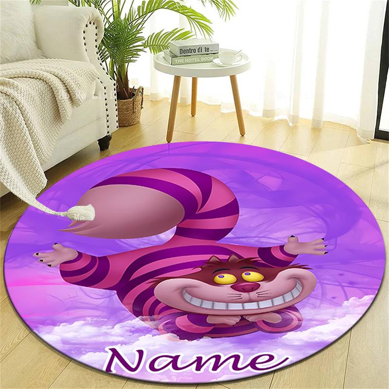 Personalized C-Cheshire cat Round Chair Office Rug - Perfect for Mat, Office Chair & More - Ideal Gift for Birthdays and Holidays