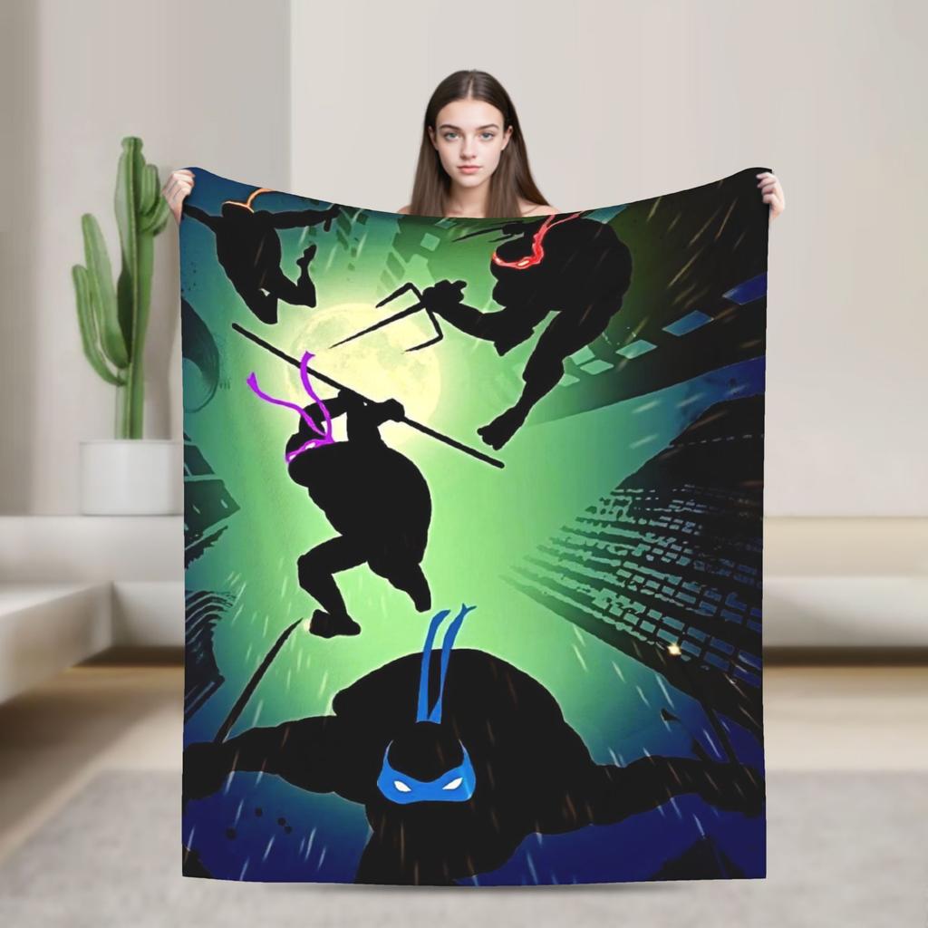 TMNT Durchbruch Flanelldecke Warme Weiche Überwurfdecke für Wohnkultur Reise Muster Tagesdecke Sofa Bettbezug