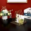 Creative Triangle Storage Rack Geometric Iron Small Bookshelf Multifunction Display Stand Holder Desktop Decoration