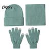 Thermal Cold Weather Accessories Winter Warm Three-piece Set, Knitted Hat, Scarf And Touch Screen Head Neck Hand Protection Gloves Essentials,