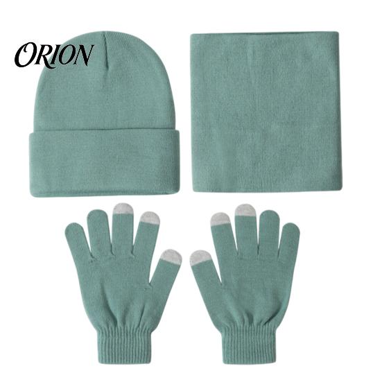 Thermal Cold Weather Accessories Winter Warm Three-piece Set, Knitted Hat, Scarf And Touch Screen Head Neck Hand Protection Gloves Essentials,
