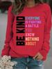 Autumn/Winter Women's Long-Sleeve 'Be Kind' Print Pullover Sweatshirt