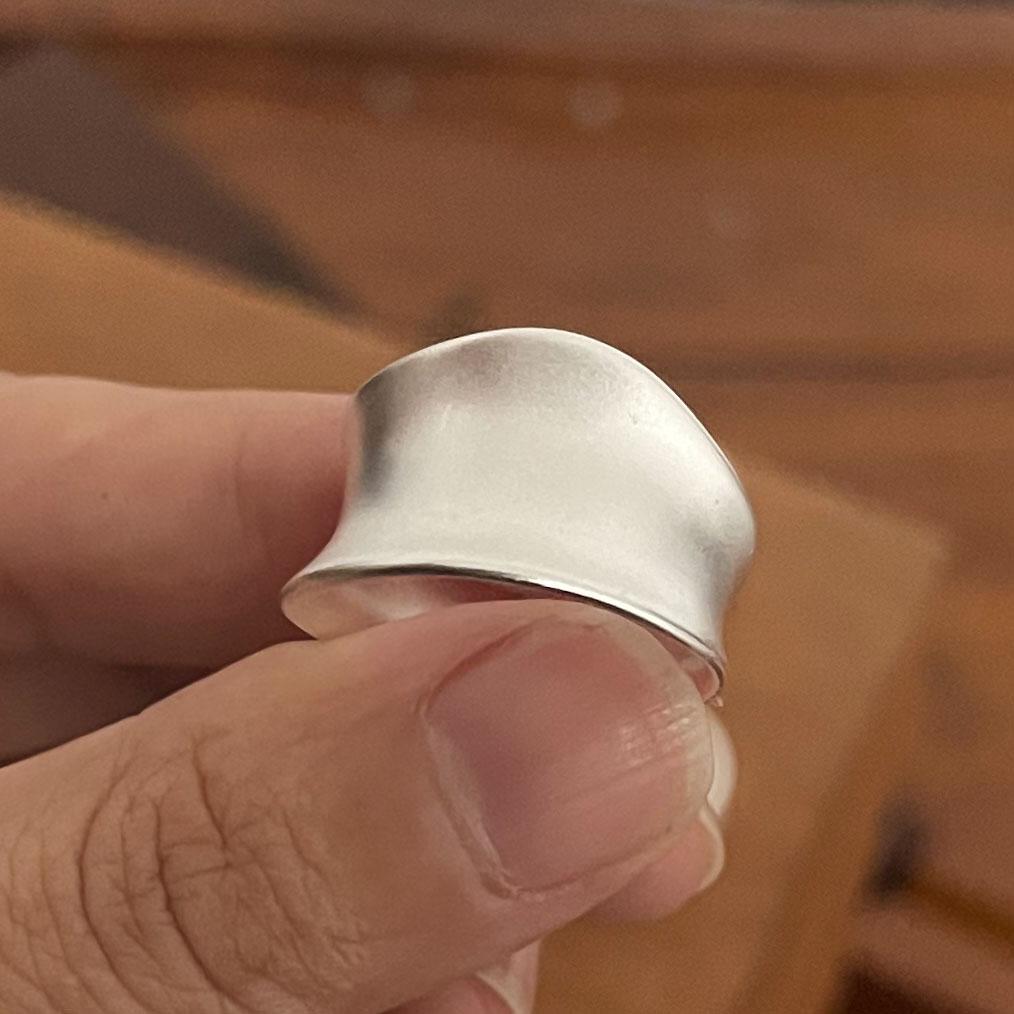 925 Silver Rings for Women Couple Minimalist Handmade Simple Wide Moon Ring Set Party Jewelry Gift Prevent Allergy