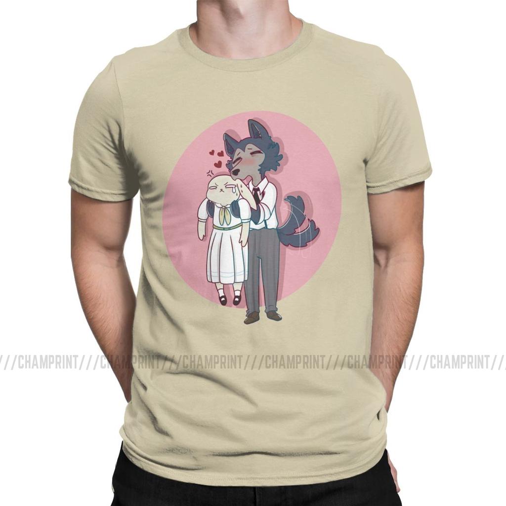 Novità Beastars Legosi Anime T-shirt da Uomo Girocollo Cotone T-shirt Animali Manga Corta