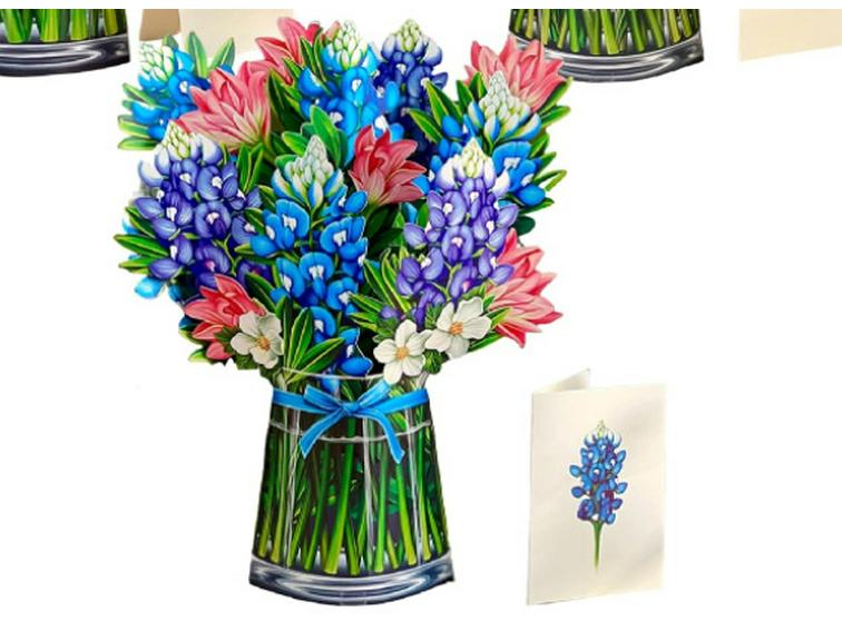 3D Pop-up Mother's Day Greeting Card with Hand-held Flowers