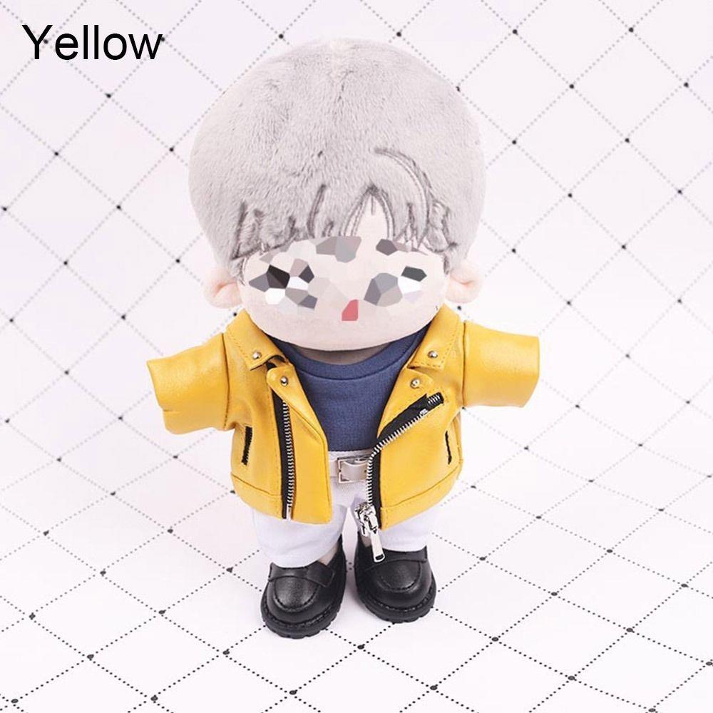 1/12 BJD Dolls For 20cm Doll Outfits Doll Clothes Handmade Jacket Winter Top Coats PU Leather Tops