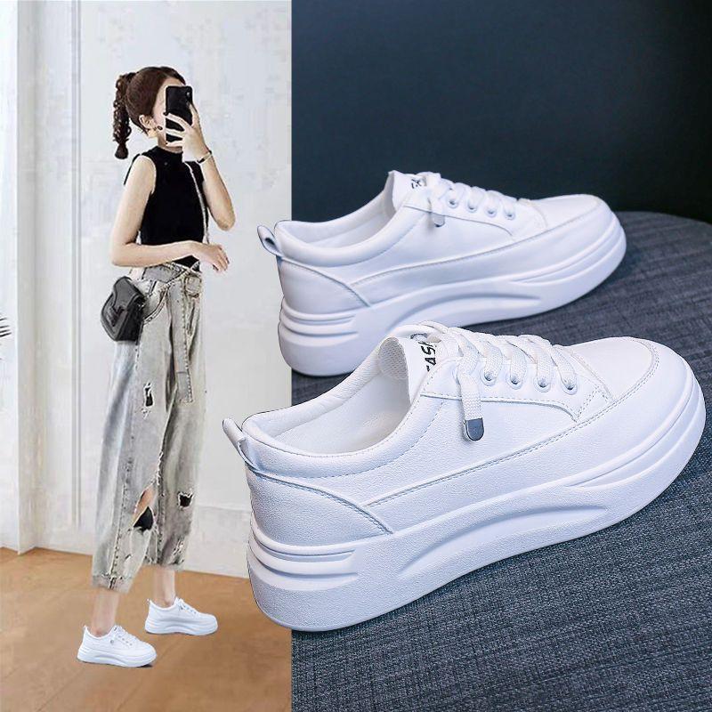 Women's White Shoes New Mesh Shoes Versatile Muffin Thick-Soled Casual Sneakers Breathable Summer Sports Mesh Shoes