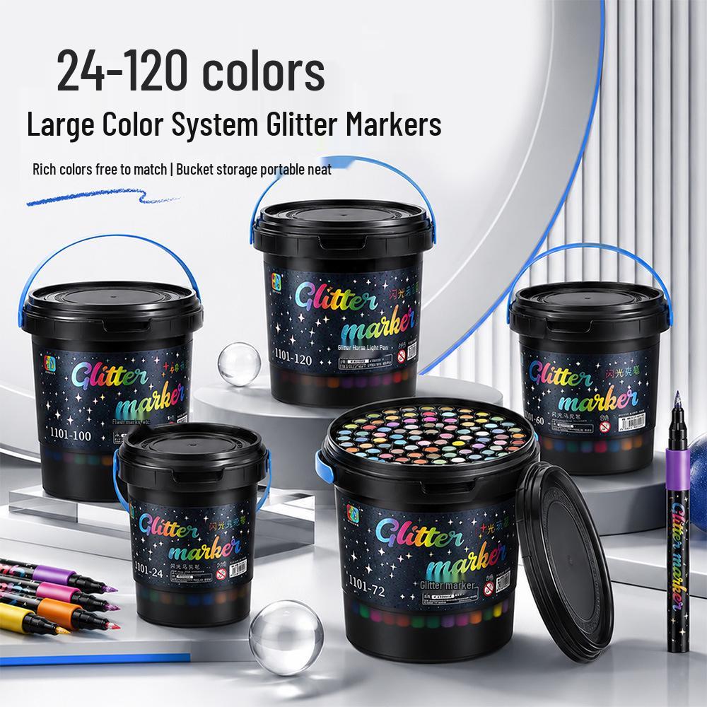 80-Color Glitter Marker Pen Set with Soft Tips for Students & Art Projects, Ideal for Dreamy Doodling & Creative Journaling