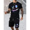 Fashion Men's T Shirt Shorts Set 3D Fun Printed Sportswear Two Piece Summer Oversized Men's Clothing Casual Hip Hop Streetwear