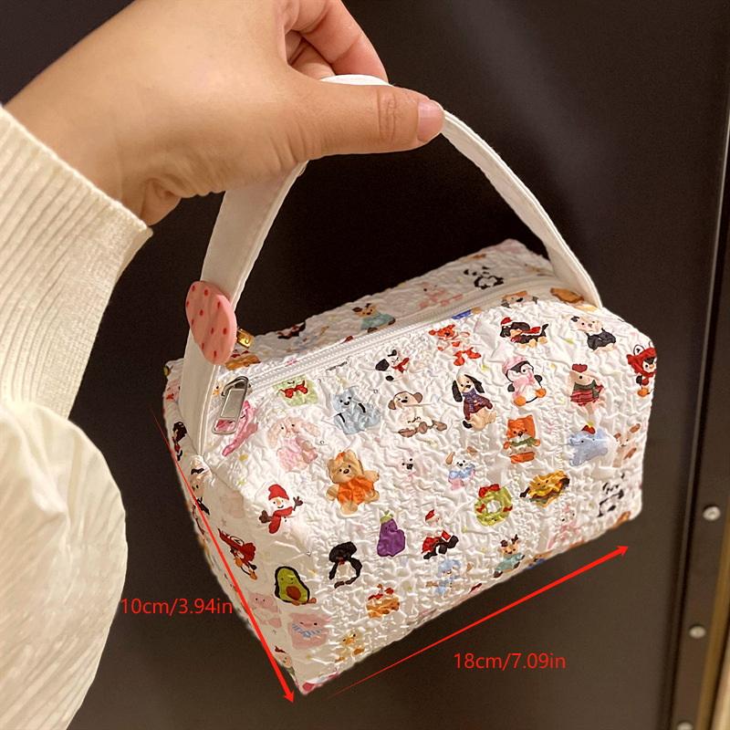 Animal Dog Makeup Bag With Large Capacity For Cute Portable Storage Travel Organizer Skin Care Product Storage Bag Handbag