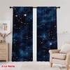2D Flat Printing 2pcs Window Drapes Milky Way Pattern Versatile Durable Polyester  Without Electricity Festive Holiday Use for