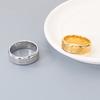 Shiny Gold Color Stainless Steel Ring for Men Women Engraved Band Trendy Jewelry Anniversary Valentine's Day Gift