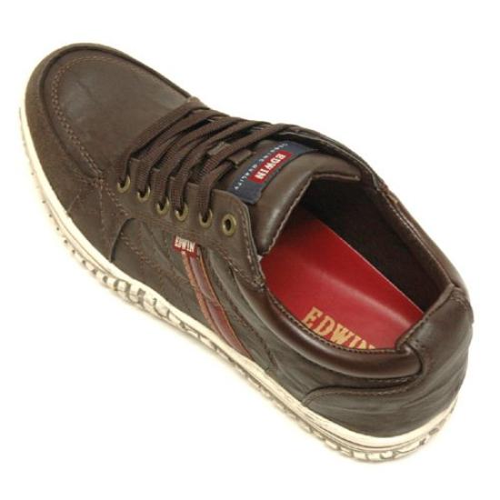 EDWIN Sneakers Dark Brown Men's Vintage-Finish EDM-345 (Size 26.5cm)