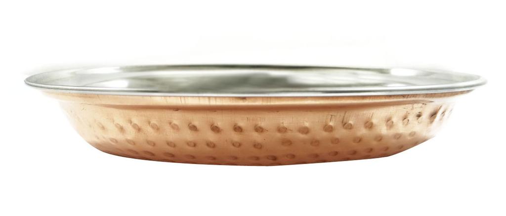 Traditionally Designed Copper Steel Oval Dish Bowl Tableware Dinnerware Kitchen