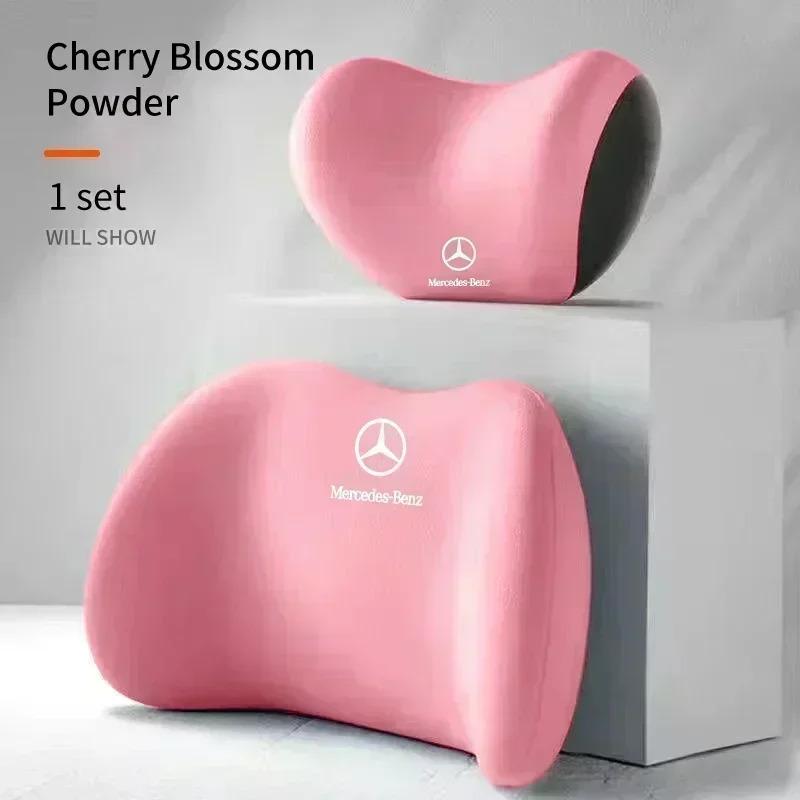 FA02Car Lumbar Back Support Headrest Neck Pillow Car Seat Cushion For Mercedes Benz AMG A B C E S V Class A180 CLK CLA GLE C200 C300