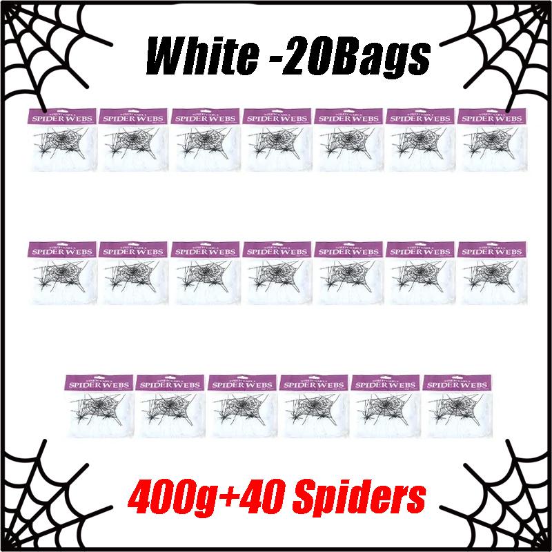 Halloween Spider Web Decorations Stretch Cobwebs with Fake Spiders, Scary Indoor/Outdoor Halloween Party Props