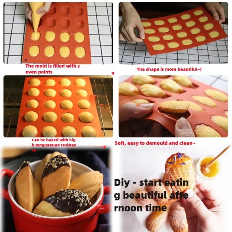 Silicone Madeleine Cookie Pan Non-stick Bakeware Food Grade for Making Madeleine Cookies Baking Tools Utensils Accessories