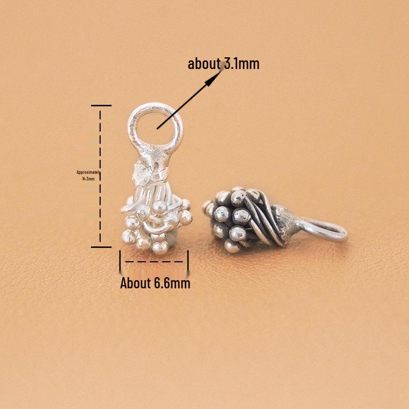 Women s Thai Silver Grape Dangle Bracelet Pendant
