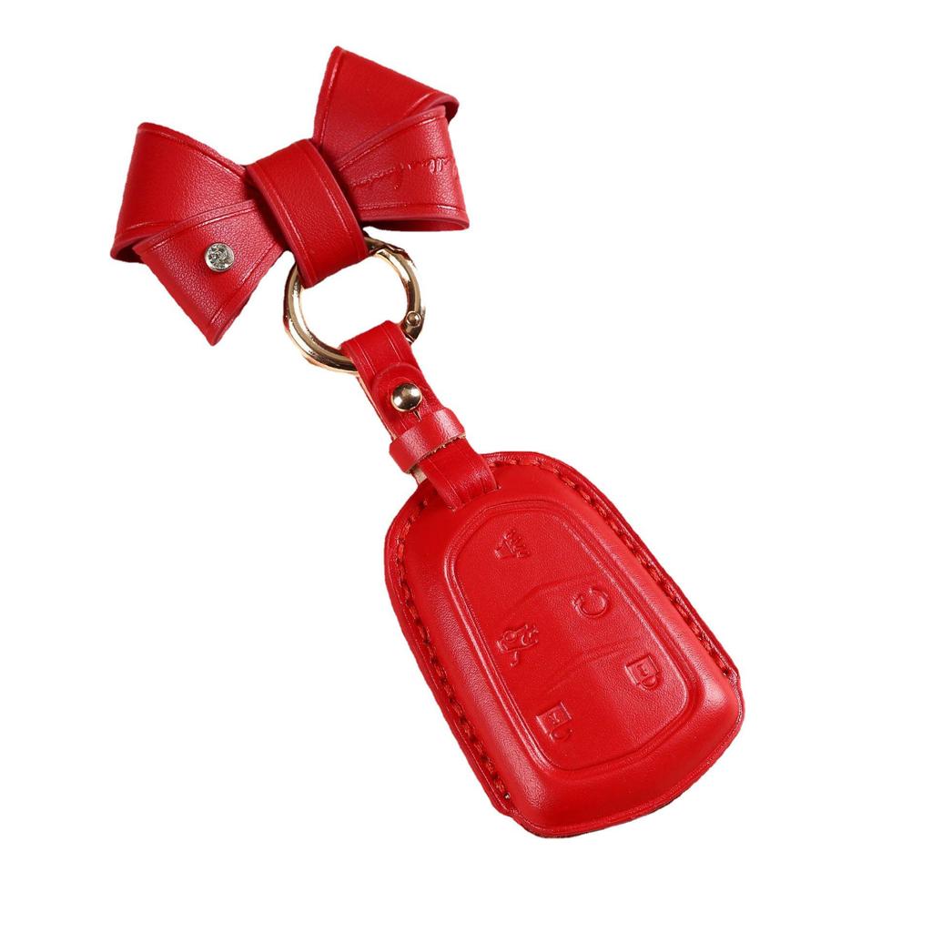 Cadillac Leather Key Cover for XT5 XT4 XT6 ATSL CT6 - Premium Car Key Shell