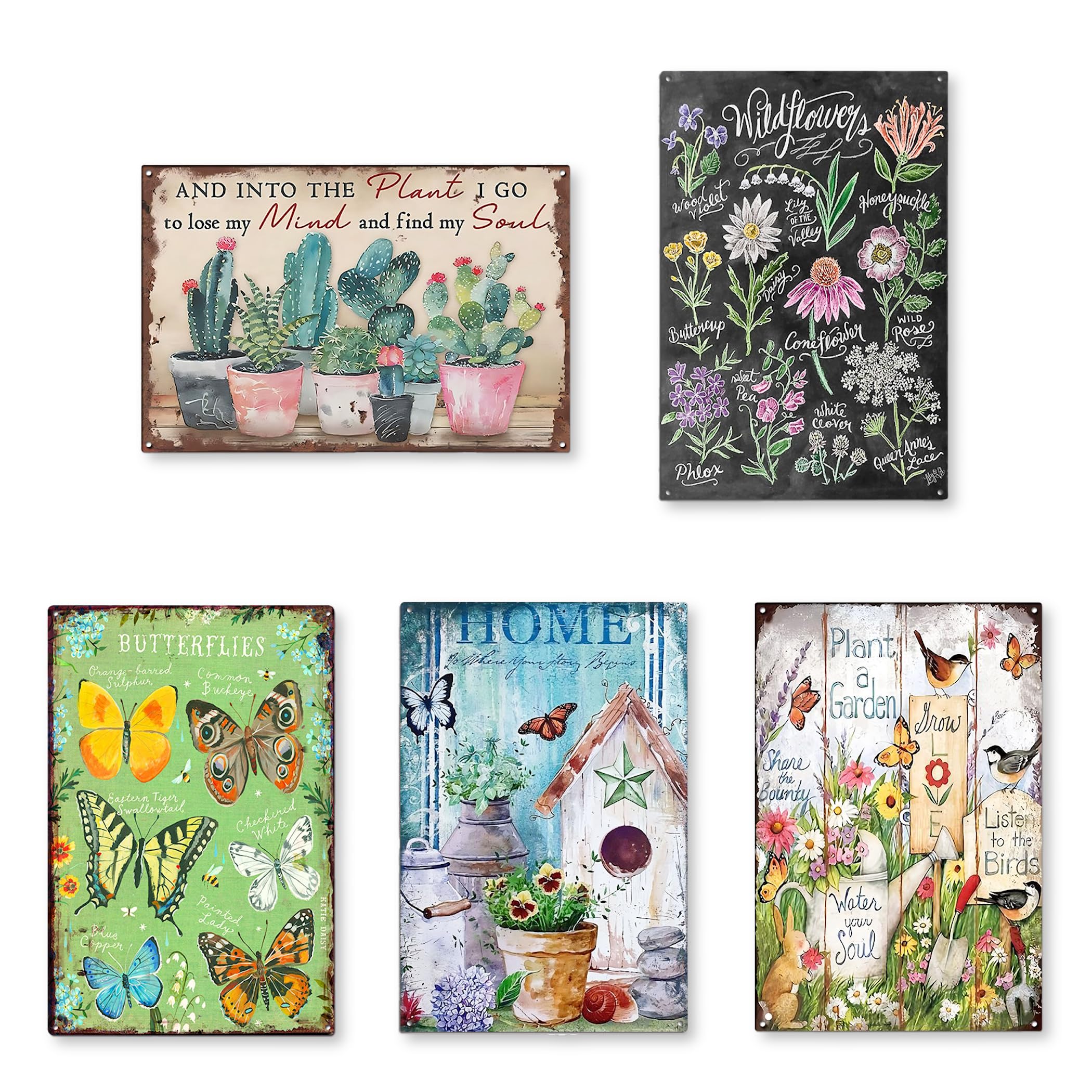 

Tin Sign Gardening Wall Decor Floor Standing Plate Garden Care Work Interior Retro Goods Antique Style Vintage Style (Garden ver3)