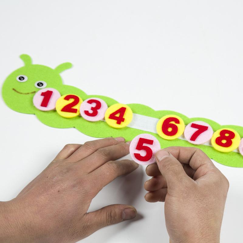 1/2pcs Caterpillar Puzzle Felt Toys Ordering Numbers Cognition Children Montessori Mathematics Early Education Puzzle Toy TMZ