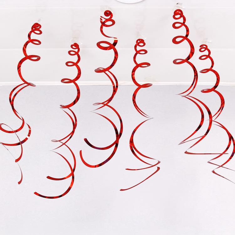 Festival & Birthday Swirl Ceiling Decorations: Hanging PVC Ornament for Windows, Corridors, and More.