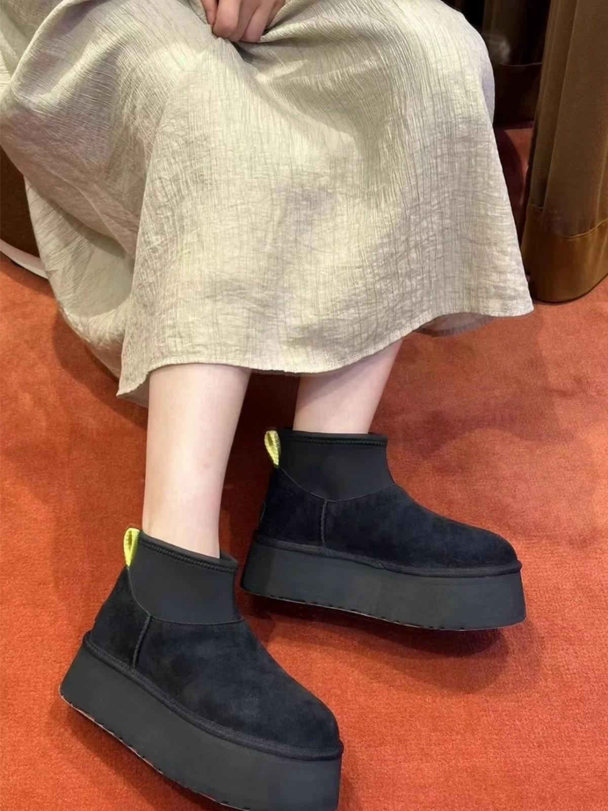 

2025 новые ботинки женские зимние на толстой подошве, высокие зимние ботинки с набивным рисунком, утолщенные хлопковые ботинки, короткие ботинки 40