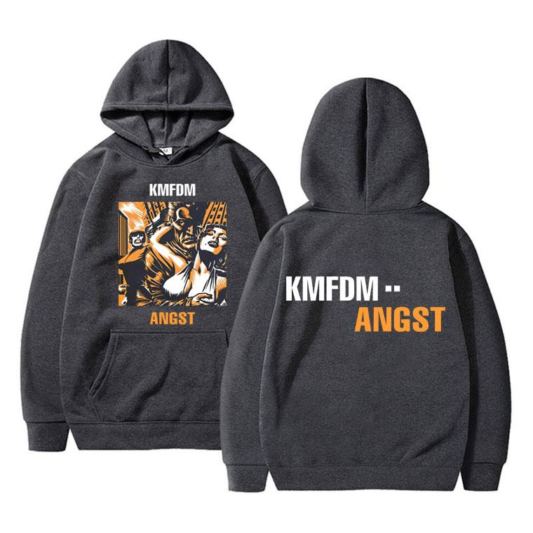 Rock Band Kmfdm Angst Double Sided Print Hoodie Men Women Retro Gothic Punk Sweatshirt Male Casual Fleece Cotton Hooded Pullover