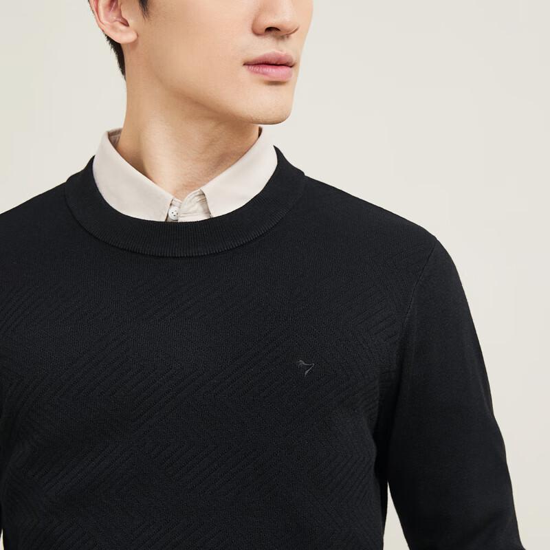 SEPTWOLVES Men's Anti-Static Machine-Washable Crew Neck Knit Sweater