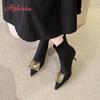 Fashion Aphixta 5cm Thin Heels Ankle Boots Elegant Woman Modern Boot Pointed Toe Concise Stretch Fashion Women's High Boots