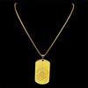 Thai Buddhist Scriptures Lotus Tag Pendant Necklace for Women Men Stainless Steel Gold Color Buddhism Chain Jewelry NZZZ780S06