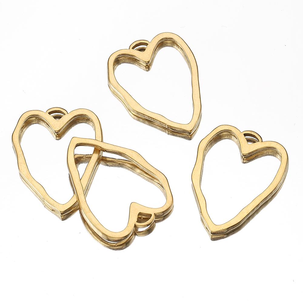5pcs Stainless Steel Irregular Bezel Blank Gold Color Charms Pendants Connectors for DIY Earrings Necklace Jewelry Making